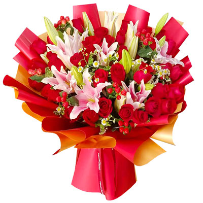 娄底33朵红玫瑰百合，心灵的火花