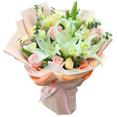娄底10朵玫瑰百合混搭，爱是难忘时刻